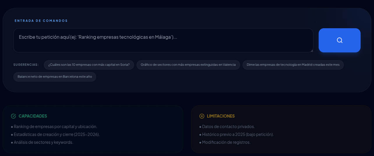 Interfaz de MarktintelHUB: Buscador en Lenguaje Natural mediante Inteligencia Artificial (NLQ)